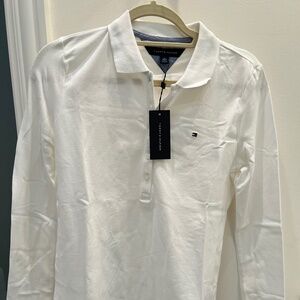 New with Tags! Tommy Hilfiger Women's Long Sleeve Polo XS White